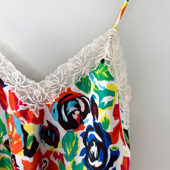 Victoria's Secret‎ Vintage Gold Tag Floral Noodle Strap Camisole Women's L - Picture 2 of 9